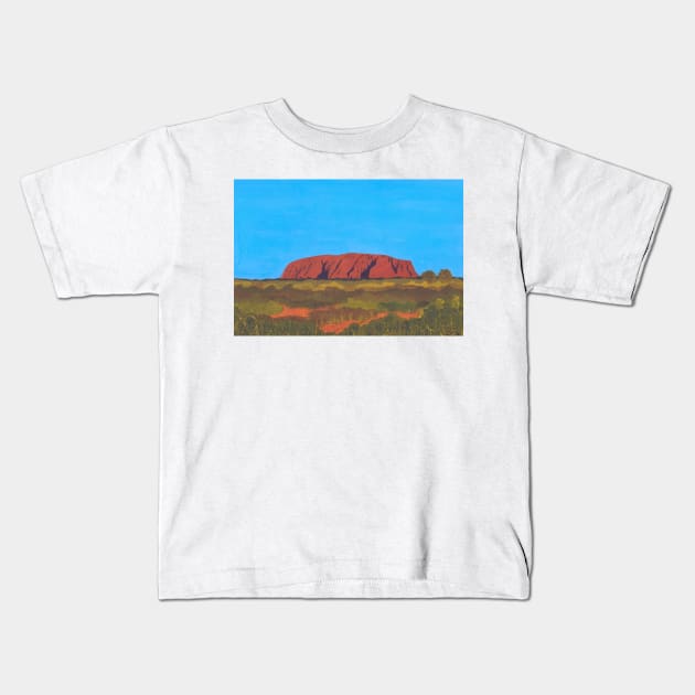 Uluru Kids T-Shirt by jamesknightsart